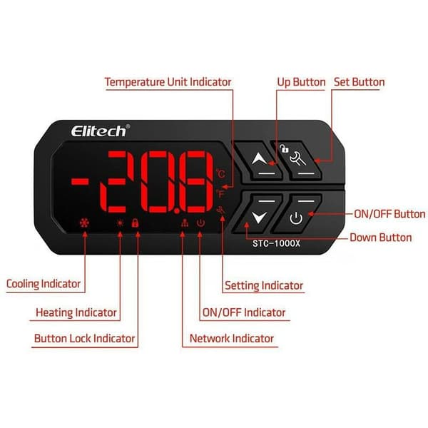 -50℃-99℃ Digital Temperaturregulator Alarm Smart LED Termostat med Sensor AC110V
