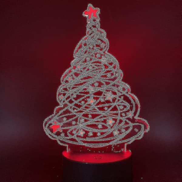 Juletræ 3d Led Natlys Børneværelse Bordlampe