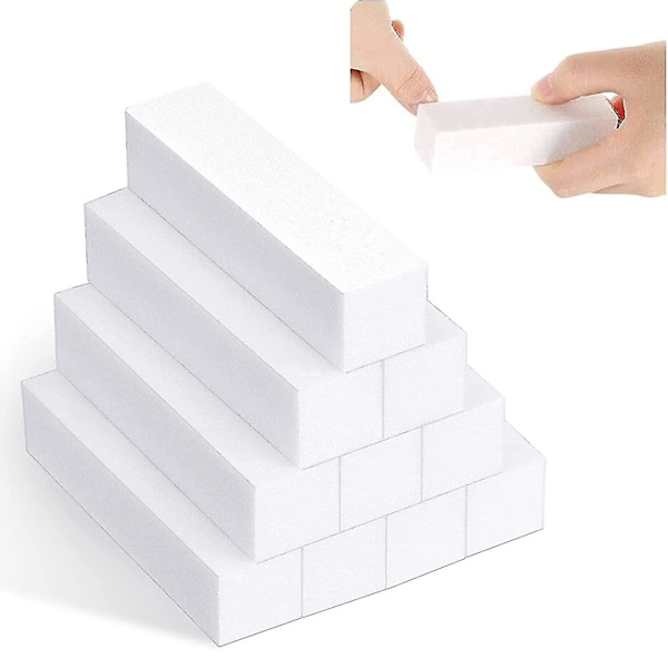 10 st vita bufferblock för slipning, poleringsblock, ny generation nagelfilblock, nagelkonst manikyrverktyg