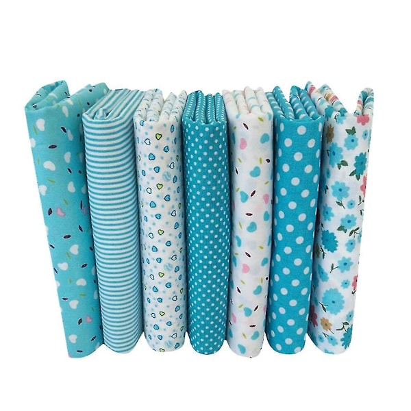 7-pack Bomullstyg för Hantverk, Patchwork-Kvadrater, Quiltning, Syprojekt, DIY