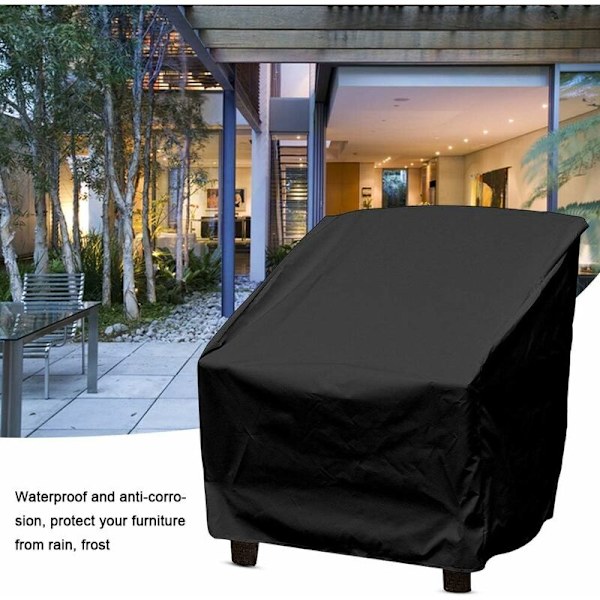Dammskydd Triumph PU Möbelskydd Vattentätt Stolsöverdrag Soffa Skydd Trädgård Uteplats Utomhus Vindtät Anti-UV Möbler Set Överdrag (Svart)
