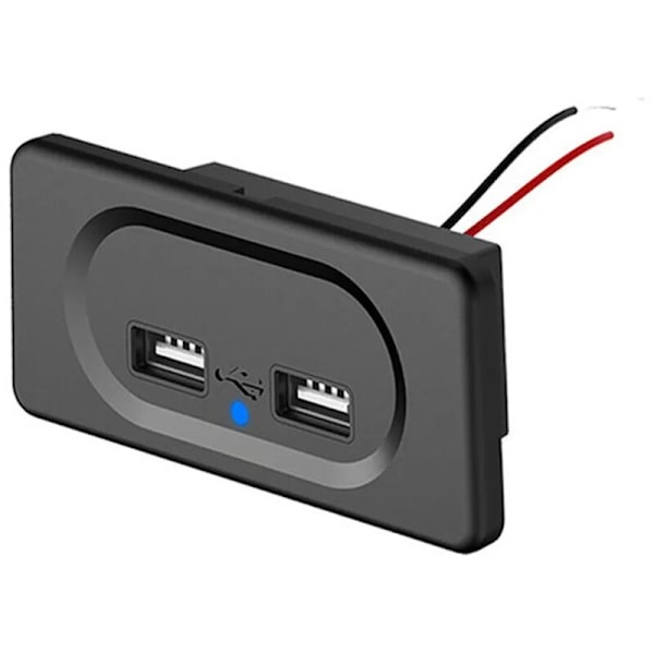 NY 12V dobbelt USB-billader??t-stikadapterholderpanel campingvogn autocamper