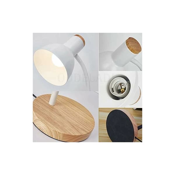 ARGOS skrivebordslampe, 1xE-27 med træ (SORT)