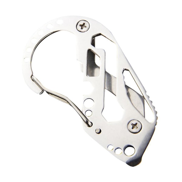 Edc verktyg i rostfritt stål Mini nyckelringhållare Vikbar skruvmejsel Skiftnyckel Karbinhake ficka