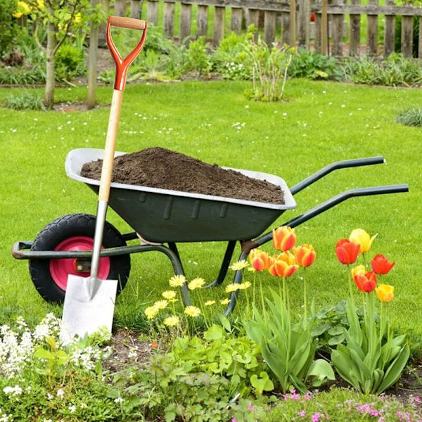 D-muotoinen lapion kahva, taottu rauta puinen lapion kahva