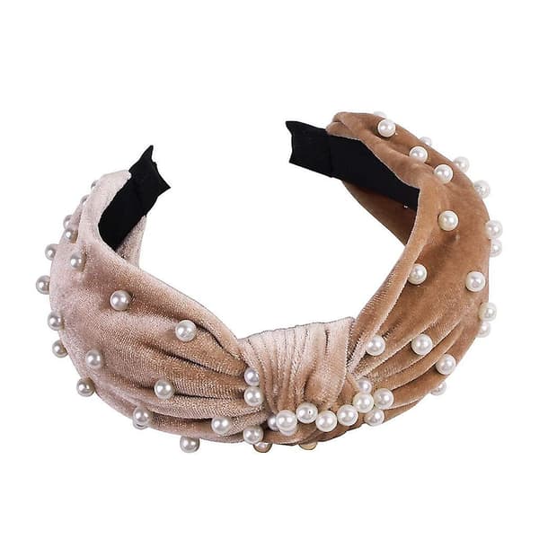 Hodebånd for kvinner - Perlehodeband - 1 stk. Tvinnet kunstig perlefløyelshodeband Elegant Bling Hårklipp Hårnåler Hodeplagg Barrette Stylingverktøy Tilbehør