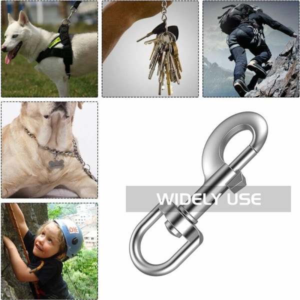 Karbinhake 5 st - Krokar med vridbar för hundhalsband - Karbinhakar Solid Zinklegering Multifunktion - Camping Vandring Fiske
