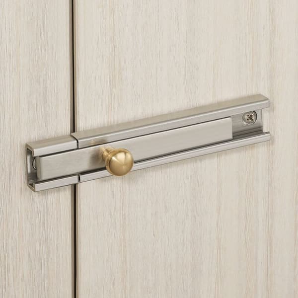 Säkerhetsdörrlås med glidande stift, borstad finish kraftig rostfritt stål (4\" stift)
