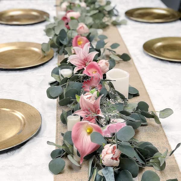 5-pack Artificiell Eucalyptus Garland Greenery Eucalyptus Vines Faux Silver Dolla
