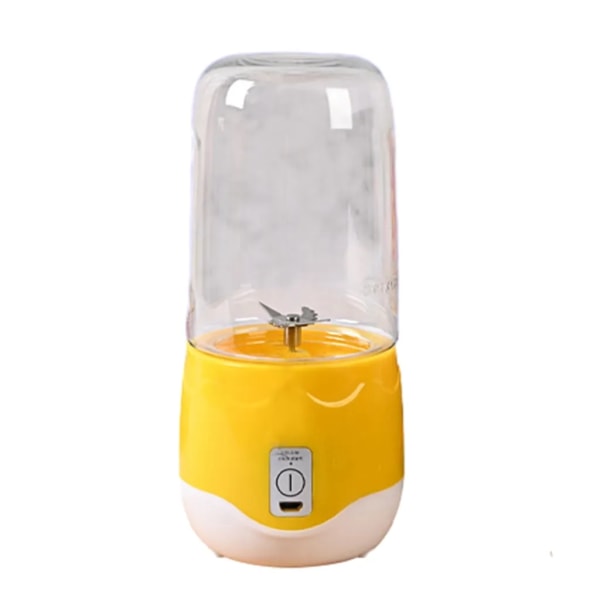 400 ml bärbar mixer, elektrisk juicepresskopp fruktjuice mixer, USB-laddningsbar stativblandare (gul)