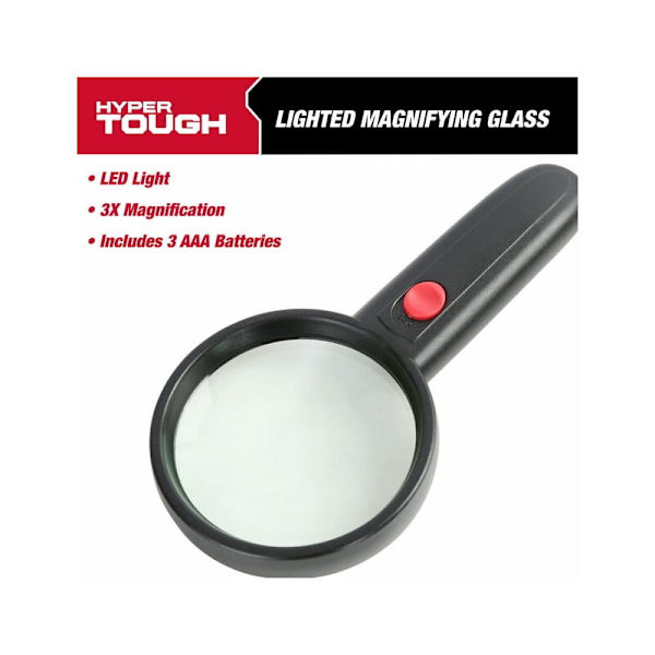 LED-belyst 3x forstørrelsesglas