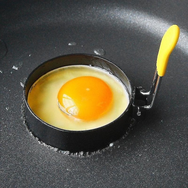 Svart stål äggfritös Pannkaka Ring Omelett Stekt ägg Round Shaper Äggform Stjärna Äggfritös Form Äggfritös