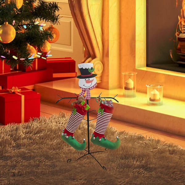 Julstrumpa Stativ med Jultomte Dekoration, Frittstående
