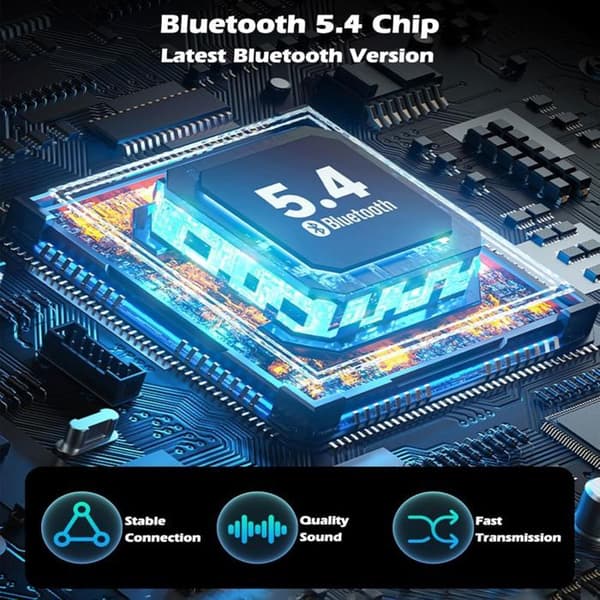 1 Bluetooth 5.4 sender/mottaker, dobbel tilkobling, 3,5 mm jack, for TV, fly, PC, bil, hi-fi.