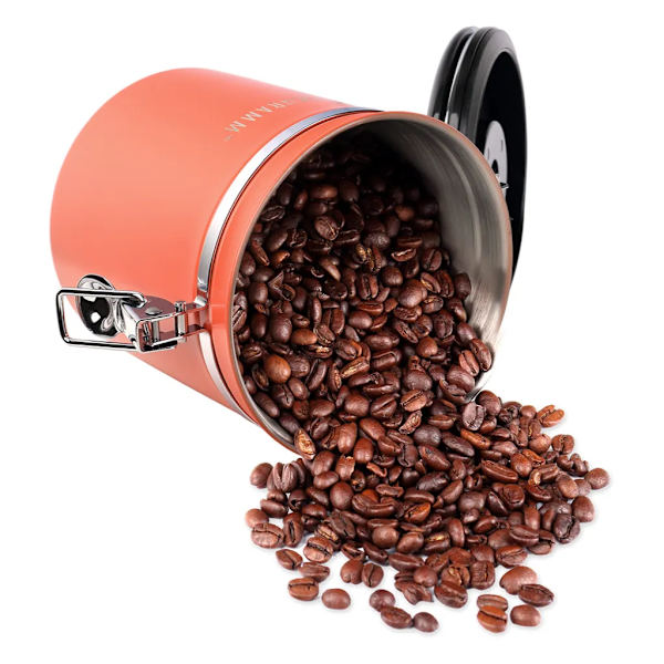 Schramm® kaffeburk 1500 ml i 10 färger med doseringssked Höjd: 15cm Kaffeburkar Kaffeburk i rostfritt stål, färg: orange