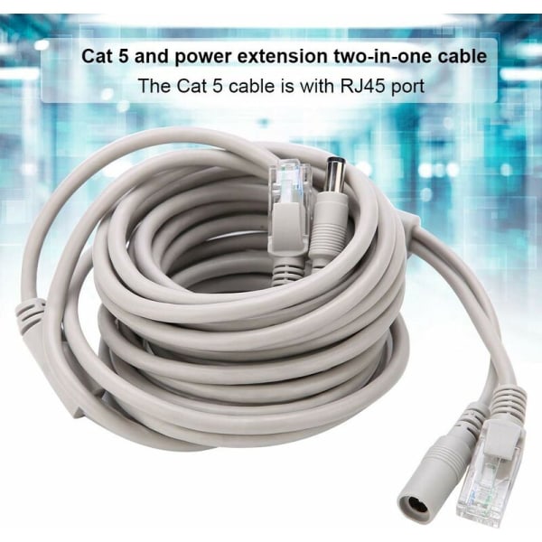 CCTV-kabel, 5M AHD videostrømkabel til CCTV-sikkerhedskameraovervågningssystem, 2,1 mm DC-strømstik