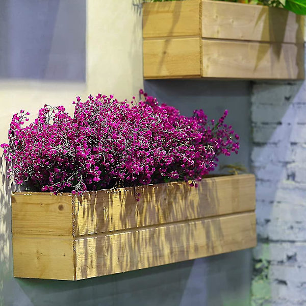 12 förpackningar konstgjorda buskar buskar Uv-resistenta konstgjorda blommor utomhusväxter