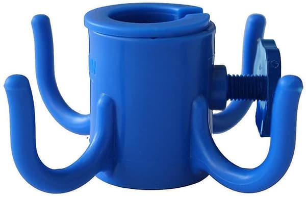 Strandparasollkrok, 4-tandad plastparasollkrok, blå
