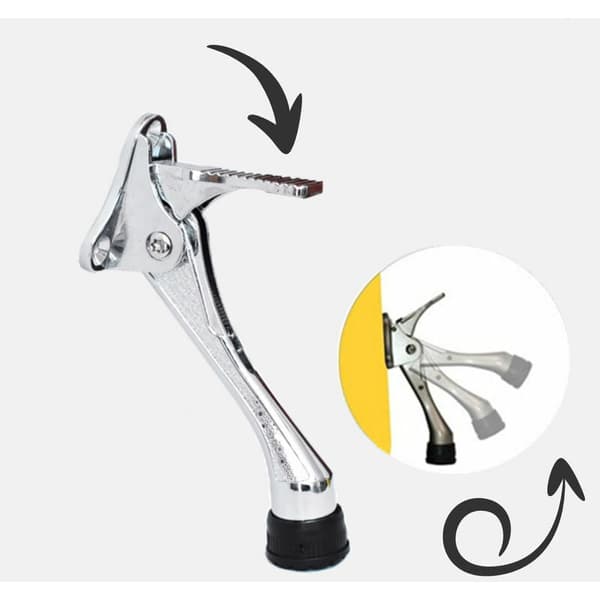 Dörrstopp, 2 paket Kickdown Dörrstopp med One Touch justerbar höjd och gummispets Dörrstopp