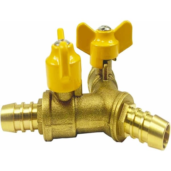 Rørkugleventil 3/8 Y-Formet Messingfitting 2-Vejs 3-Vejs Connector (til ID 10mm-11mm Slange)