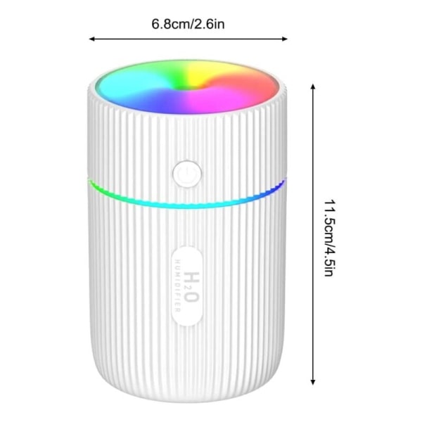 Luftfugter med farverigt LED lys, aroma diffuser