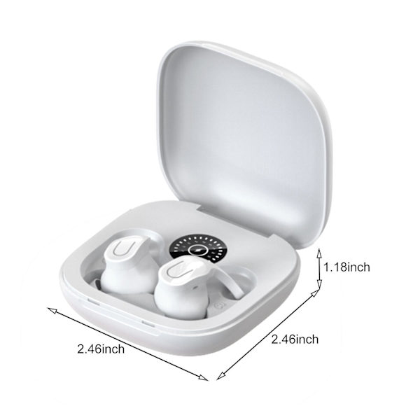 Bluetooth-headset med intelligent brusreducering, trådlöst headset med högupplöst samtalsintelligent digital display, vitt