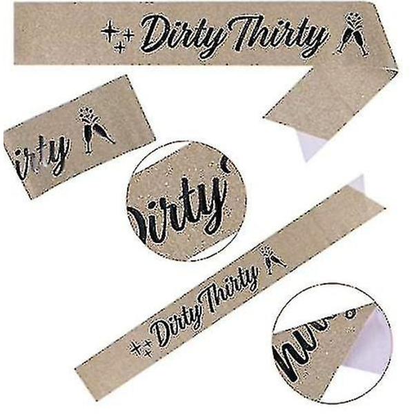 Dirty Thirty Sash & Rhinestone Crown Tiara Set, 30-årsdagspresenter
