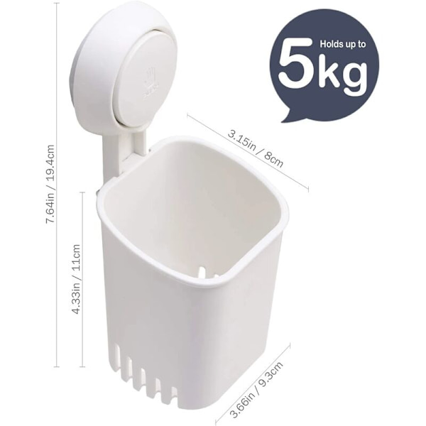 Hammasharjan pidike imukuppi Ei porausta ja uudelleenkäytettävä 1 sekunnin asennus Mukiteline 360° kierto Kuorma 5 kg Vedenpitävä pidike…