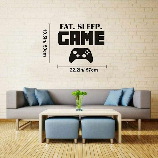 Väggdekaler ??Eat Sleep Game“, Pojkrum, Tapet, Dekoration, Väggdekaler, Vinyldekaler (5057 cm)