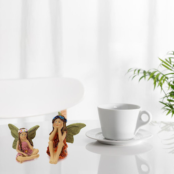 6 st Miniatyrfigurer för Fe Trädgård DIY Hartshantverk Mikro Landskap Dekoration Prydnad