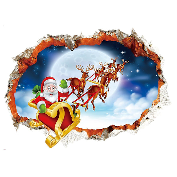 5D Jultomte Ger Presenter Avtagbar Golvväggsdekal Juldekoration