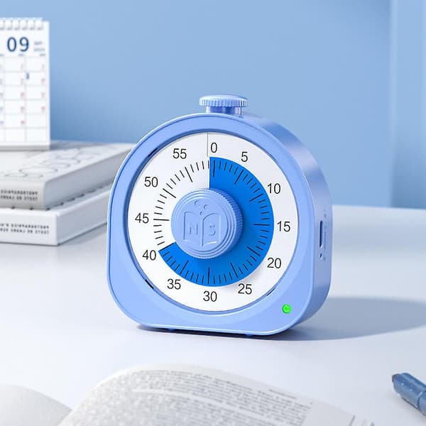 60-minuters visuell timer, klassrumsklocka, nedräkningstimer för barn och vuxna, tidsstyrningsverktyg för undervisning