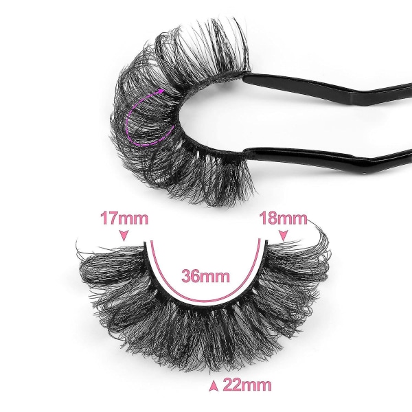 Ögonfransar Fluffy Mink Fransar Dramatisk Tjock Volym Lösögonfransar 18MM 22MM Fransar 6D Curly Strip Wispy Soft Lash Pack 7 Par Eye Lash by