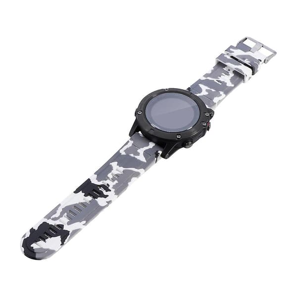 För Garmin Fenix 5x Quick Release Silikon Tryckt Rem Svart