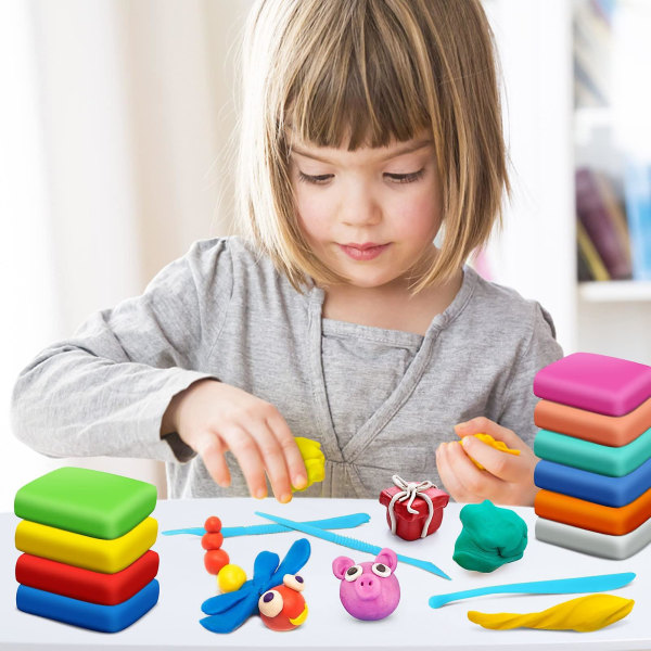 Air Dry Clay - Magic Clay 36 färger, modelllera för barn med verktyg, mjuk och ultralätt, leksaker Presenter för ålder 3 4 5 6