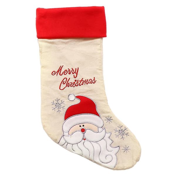 Julstrumpor Tomte, Klassisk Juldekoration Och Presenthållare Godispåse