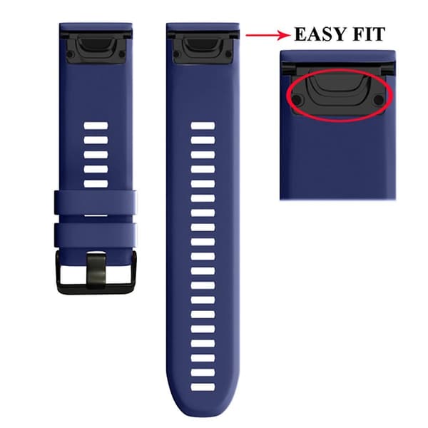 För Garmin Marq Garmin Quick Release Silikonrem Mörkblå