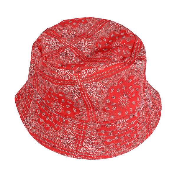 1 Dator Solhatt Fällbar UV-skydd Hatt Paisley Mönster Hinkhatt (Röd)
