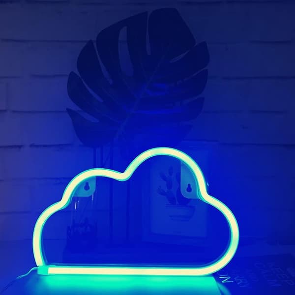 LED Neon Moln Skylt Ljus Dekor, Väggdekor för Jul, Födelsedagsfest, Barnrum, Vardagsrum