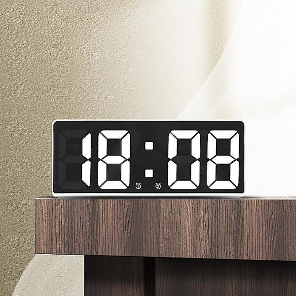 Oria Digital väckarklocka stor LED-display med snooze, USB-laddningsportar, 3 justerbar ljusstyrka lämplig för sovrum, kontor svart