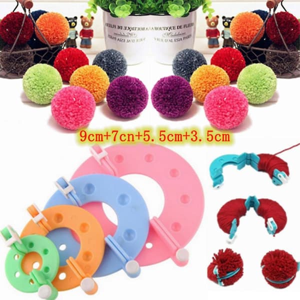 Pompom Pom Pom Maker Fluff Ball Weaver Stickningsnål DIY Verktygsset Bobble Craft