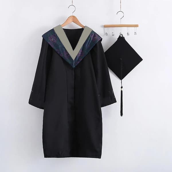 1 set vacker finstickad examensuniform i polyester, elegant festlig examensklänning för fotografering QinhaiLRed