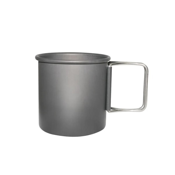 300 ml campingvattenkopp, bärbar utomhus hopfällbar aluminiumkopp för camping picknickvandring (mörkgrå)