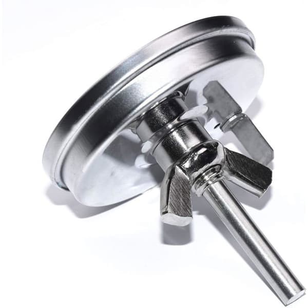1 Termometer, rustfrit stål, erstatning for Weber 67088 67731, monteringsflig, urskive 7 cm, Genesis Summit grill.
