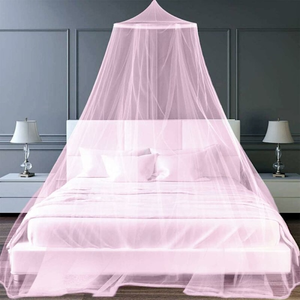 Myggenet til seng, Voksen Pige Seng Himlen Pink Tulle, Enkelt Seng Foldbar Myggenet Seng Himlen