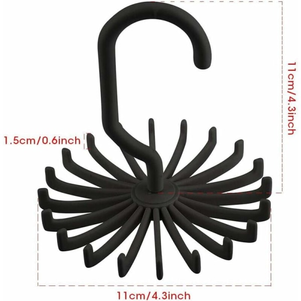 Knytställ, 360° vridbart knytställ med 20 grensnören för män, justerbar organizer (svart slipsklämma (11 x 11 x 12 cm))