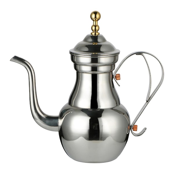 Kaffekanna i rostfritt stål med filter, lång smal pip, tekanna