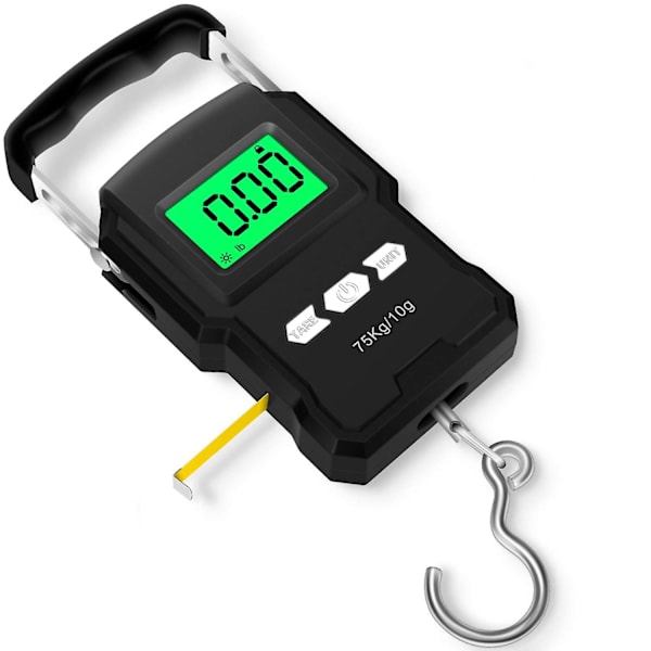 165lb/75kg Bakgrundsbelyst LCD-skärm Bärbar Elektronisk Balans Digital Fiskhake Kranvåg