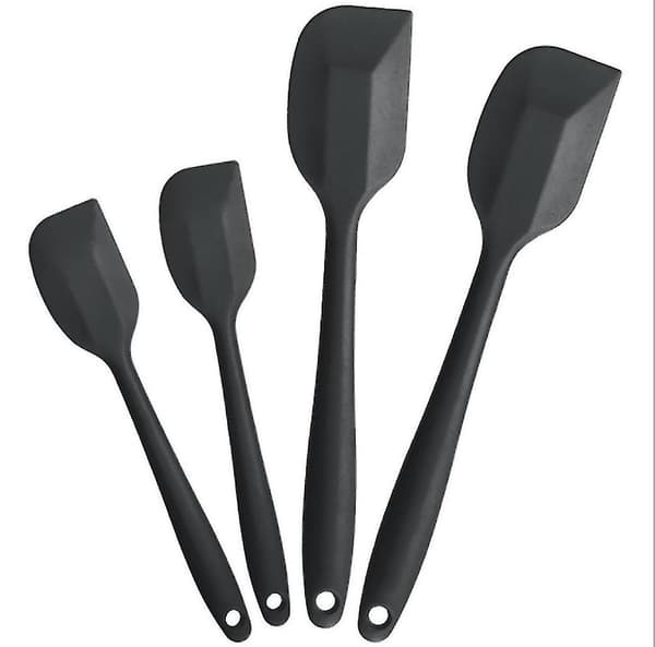 Köksspatel i värmebeständig silikon, 4-pack (svart)