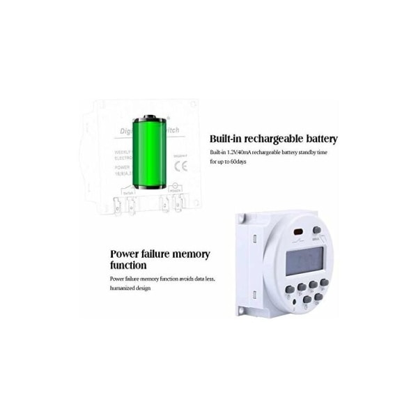 Elektroninen ajastin DC12V 16A 28 ohjelmaa Ohjelmoitava LCD-näyttö